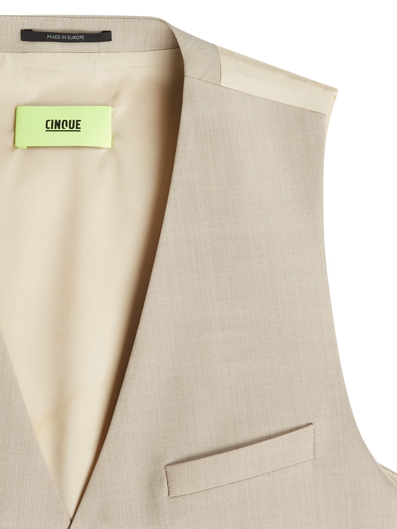 Weste mit Knopfleiste Modell 'Monopoli' in beige