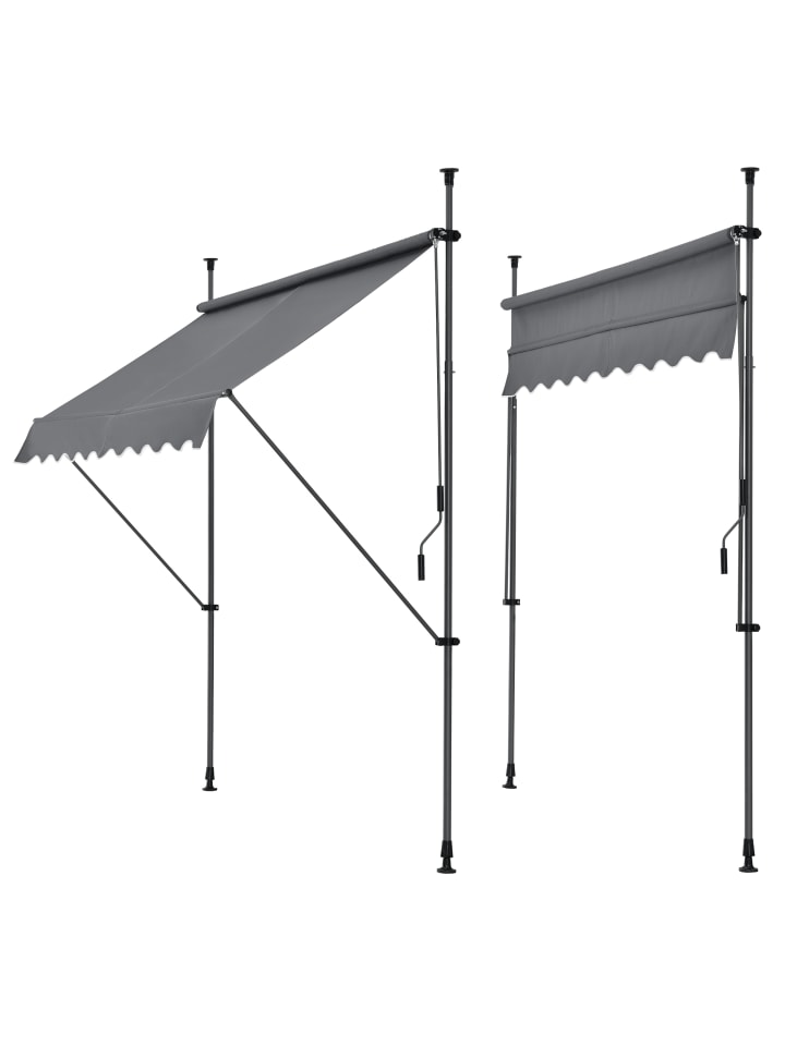pro.tec Klemmmarkise in Grau (B)250cm günstig kaufen onesize