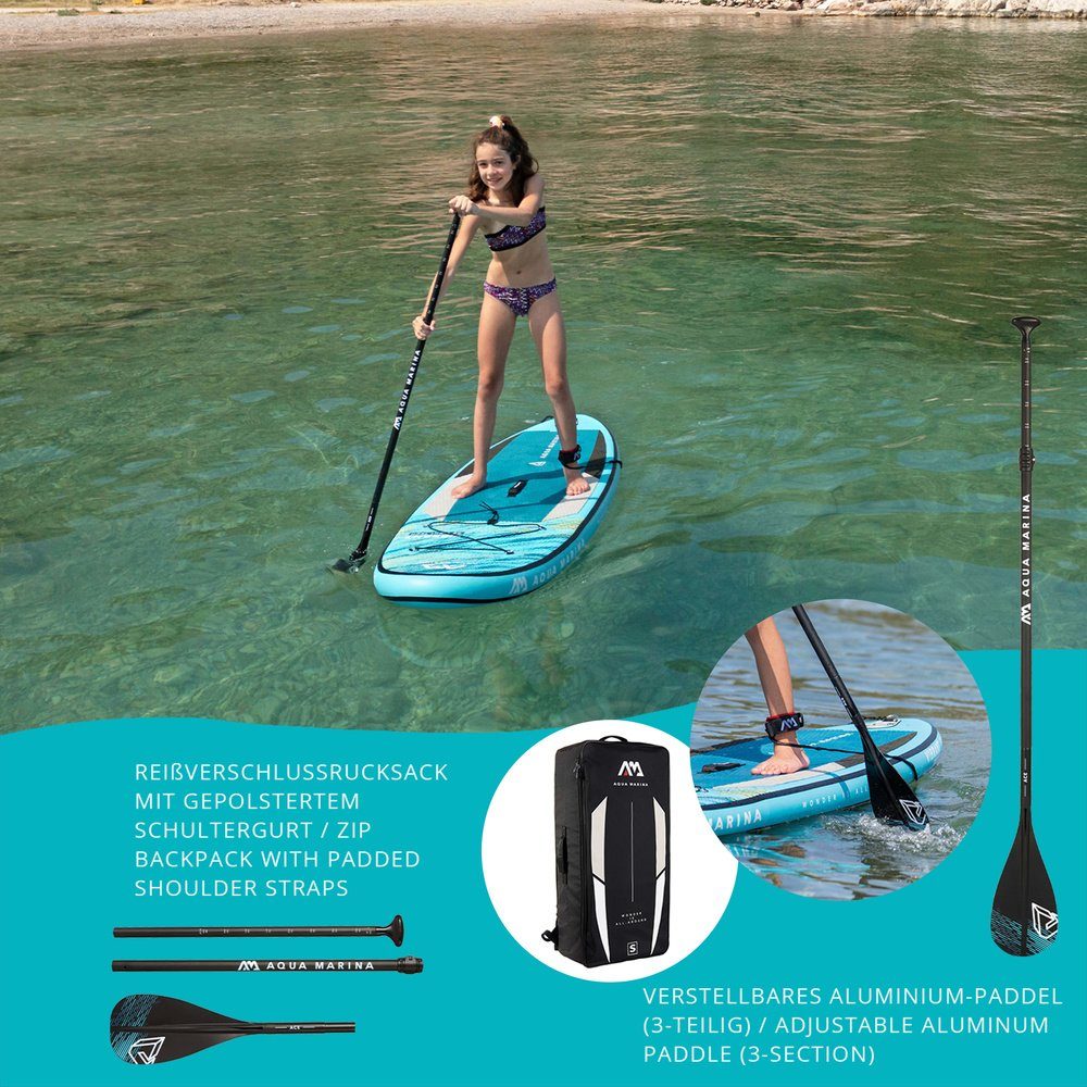 Aqua Marina Inflatable SUP-Board SUP aufblasbar VIBRANT Polyvinylchlorid (Pvc), Aufblasbares Board, (Set)