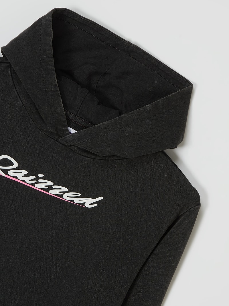 Hoodie mit Logo Modell 'Valencia' in schwarz