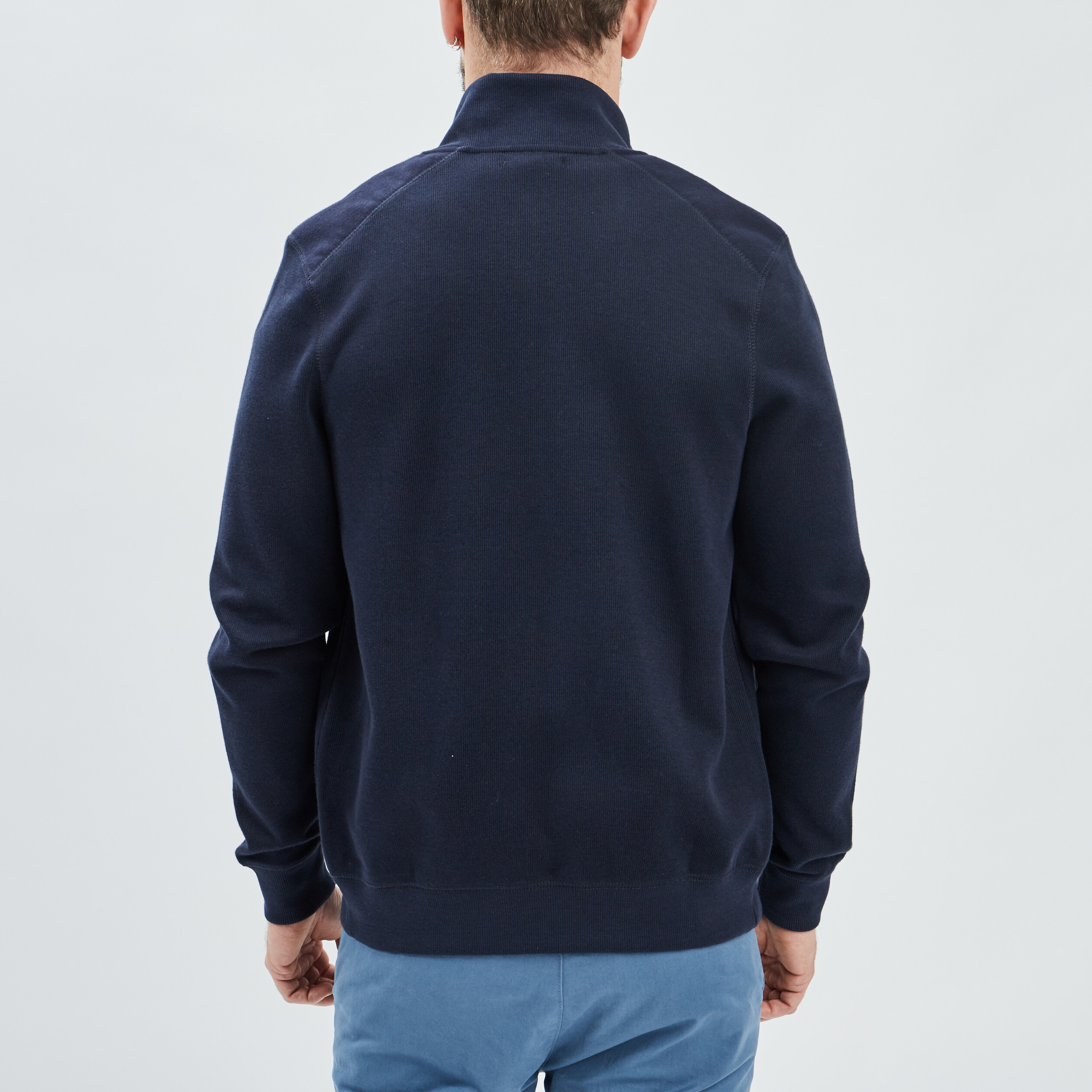 Gilet zippé avec col montant bleu marine homme | La Halle