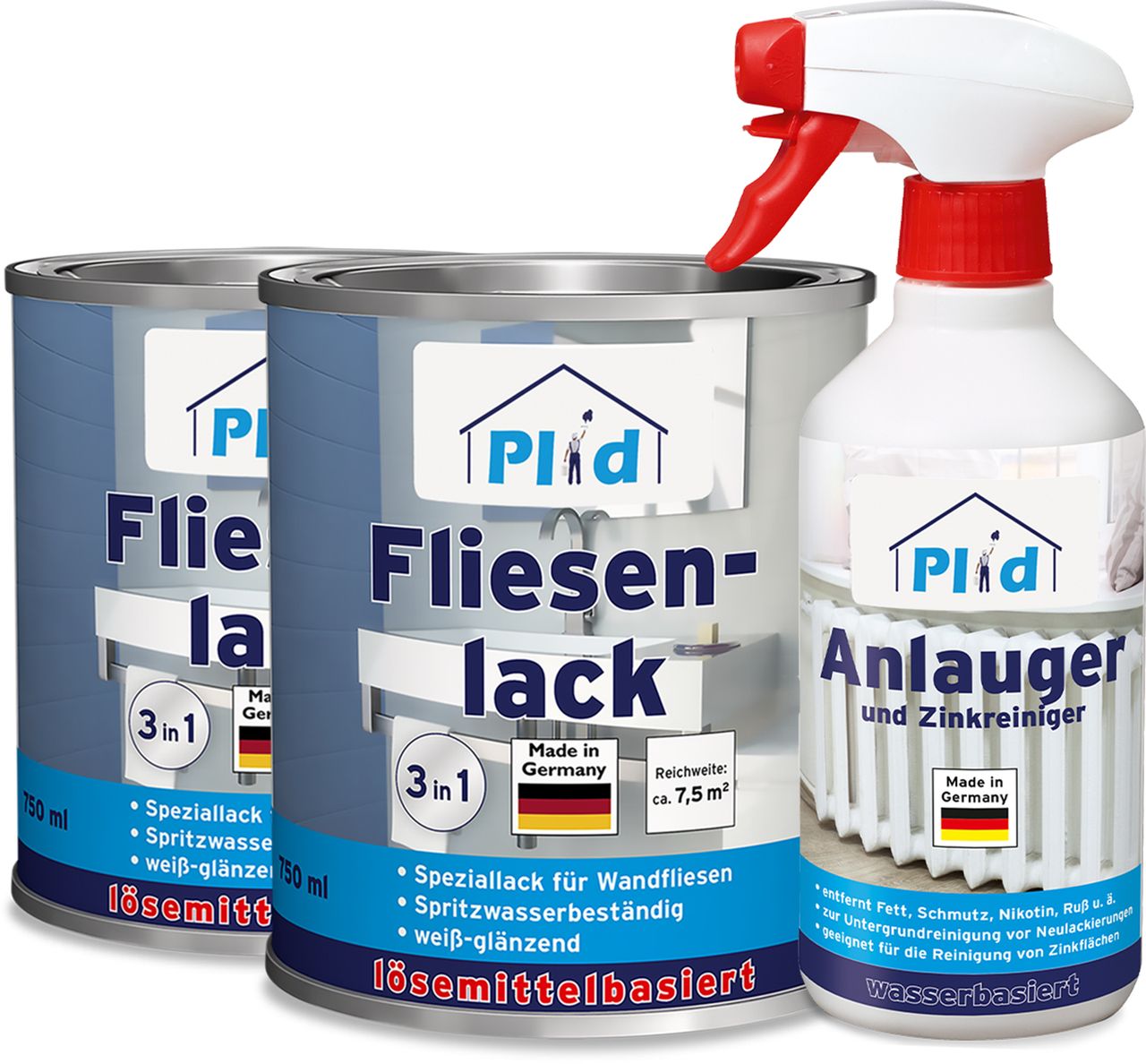 Plid Premium Fliesenlack Fliesen Lack  Fliesenfarbe & 0,5l Anlauger Anthrazitgrau - Glänzend