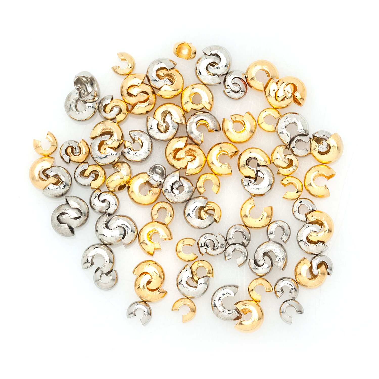 Kaschierperlen, gold-silber, 100 Stück