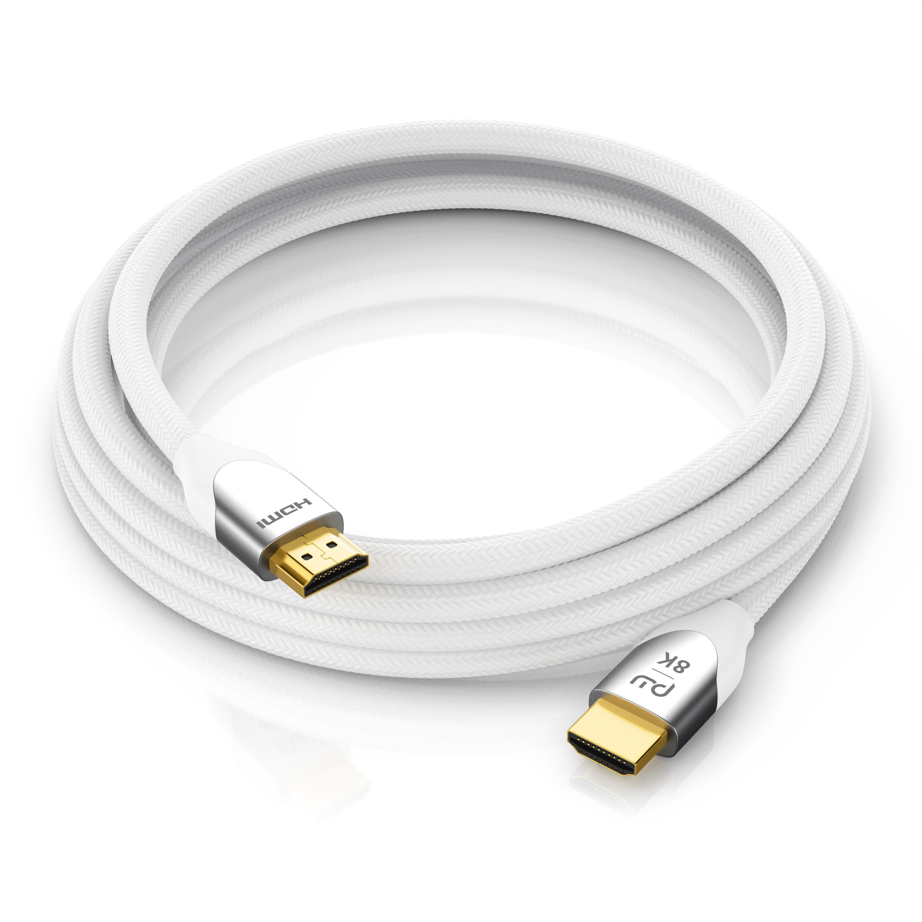Primewire HDMI-Kabel, 2.1, HDMI Typ A (50 cm), 8K, Premium, Nylonummantelung, 7680 x 4320 @ 120 Hz mit DSC - 0,5m