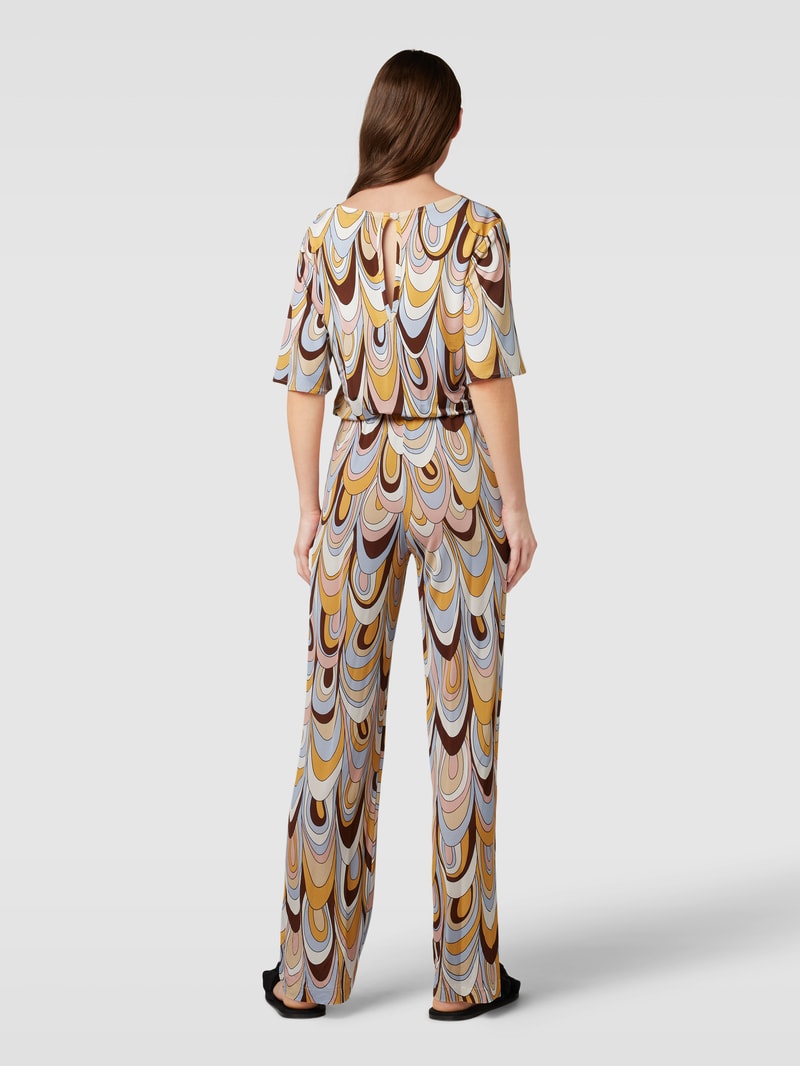 Jumpsuit mit Allover-Muster in hellbraun