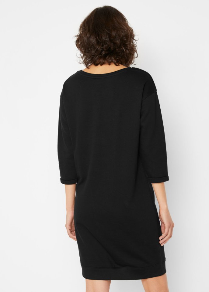 Sweatkleid mit U-Boot-Ausschnitt