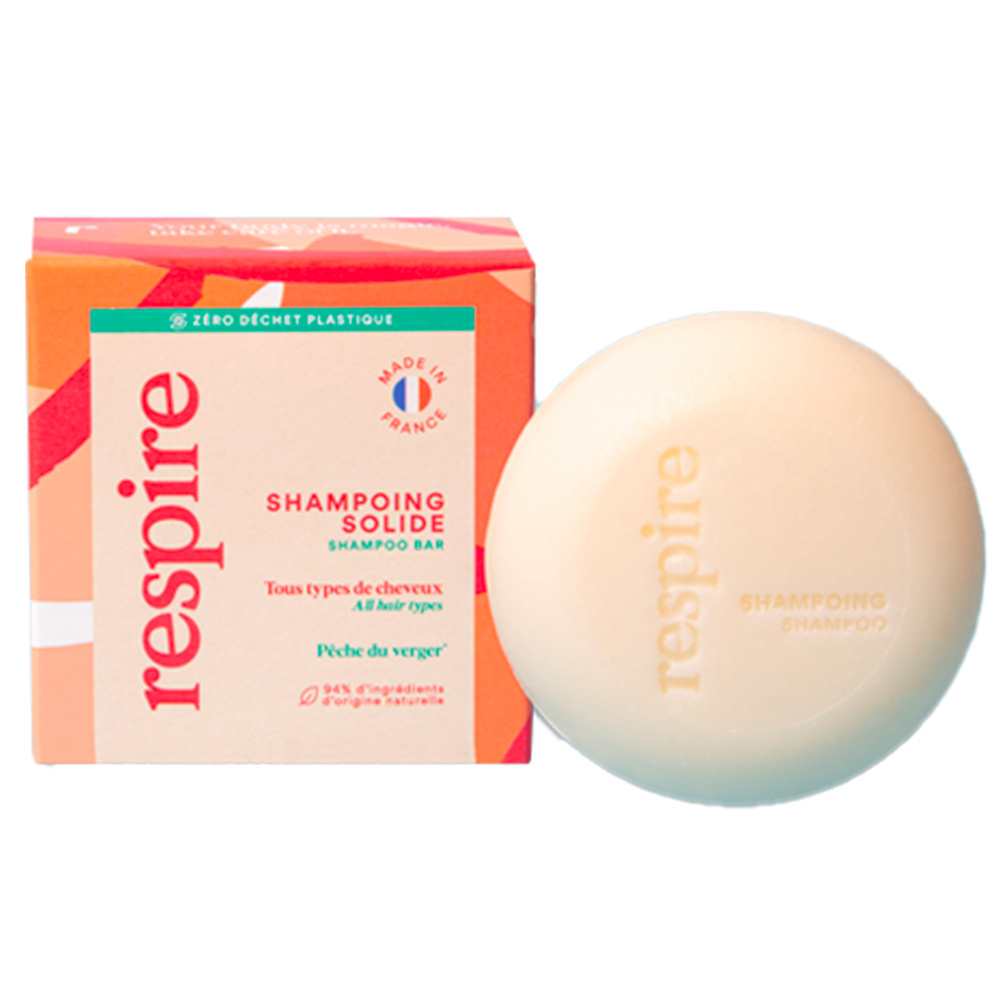 Respire Shampoing solide Pêche du Verger 75gr SHAMPOING SOLIDE