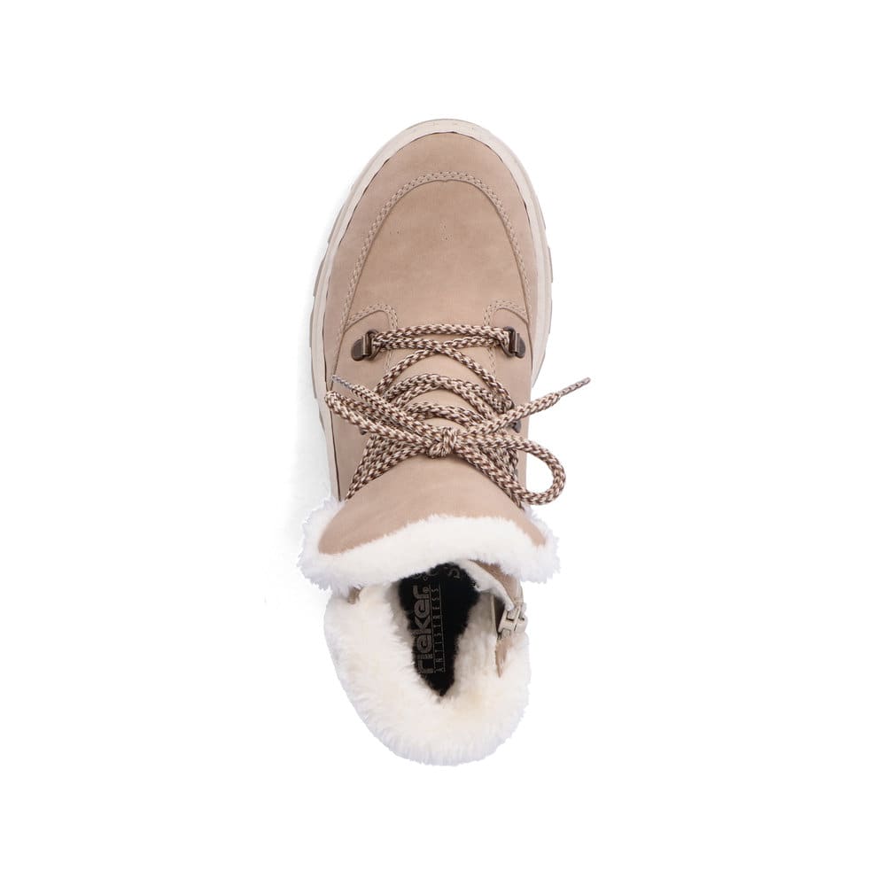 Rieker Damen Schnürstiefel cremebeige