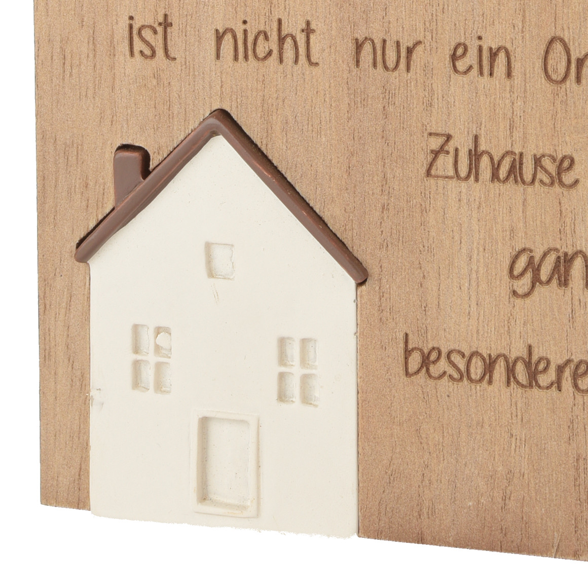 Dekoaufsteller Haus mit Schriftzug