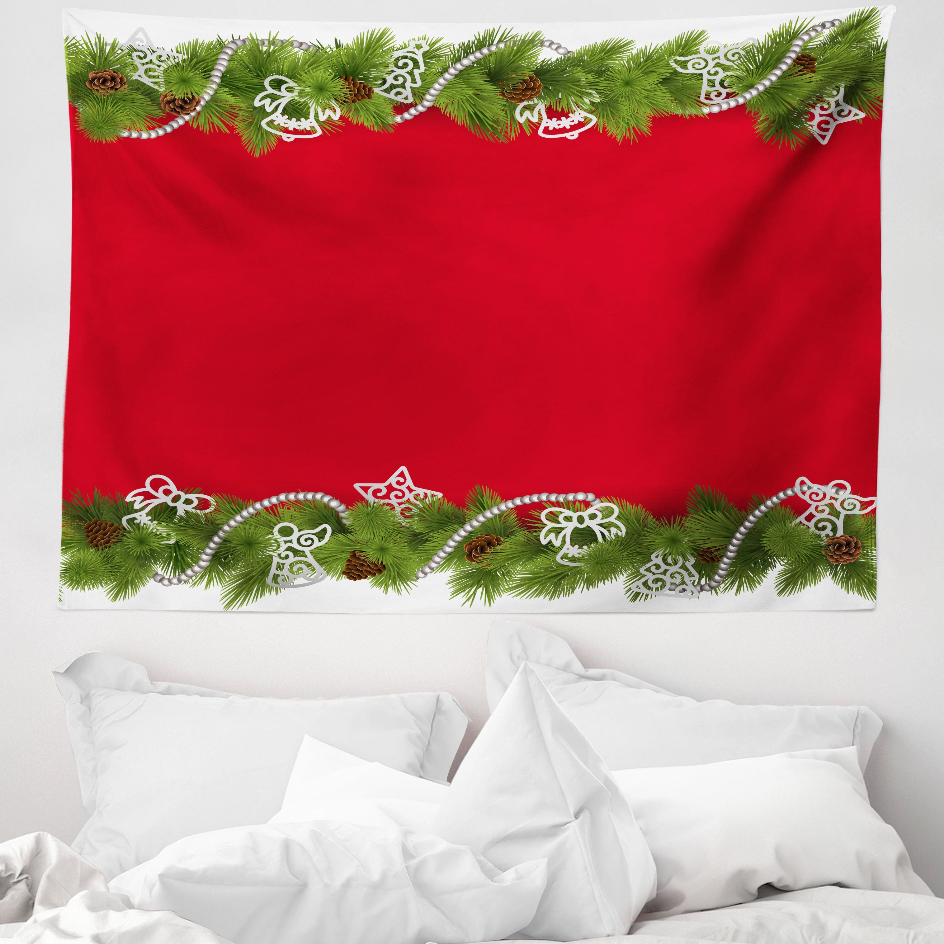 Wandteppich aus Weiches Mikrofaser Stoff Für das Wohn und Schlafzimmer, Abakuhaus, rechteckig, Weihnachten Nadel Fichte
