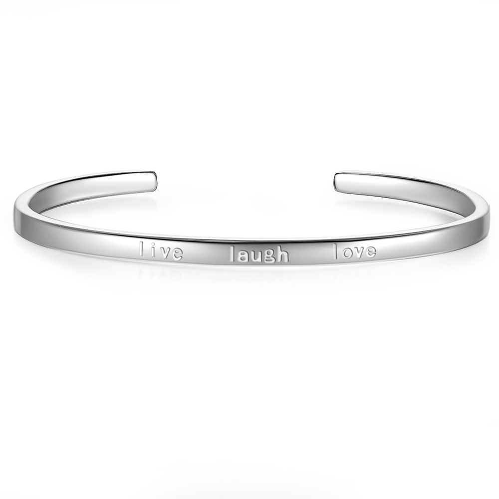 Glanzstücke München Bracelet en argent Live laugh love Argent sterling en Argent Bracelet