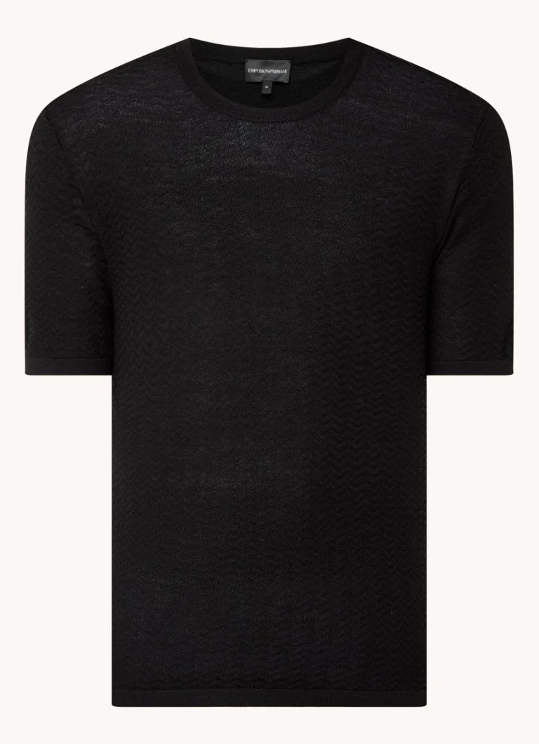 Tricou Emporio Armani texturat din amestec de lână