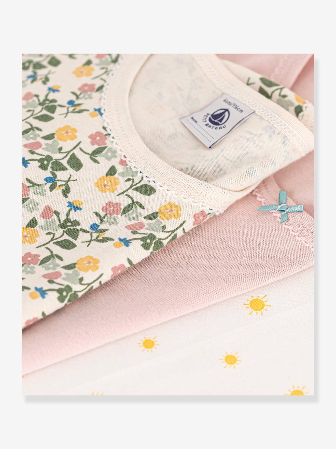 Petit Bateau 3er-Pack Mädchen T-Shirts PETIT BATEAU - altrosa