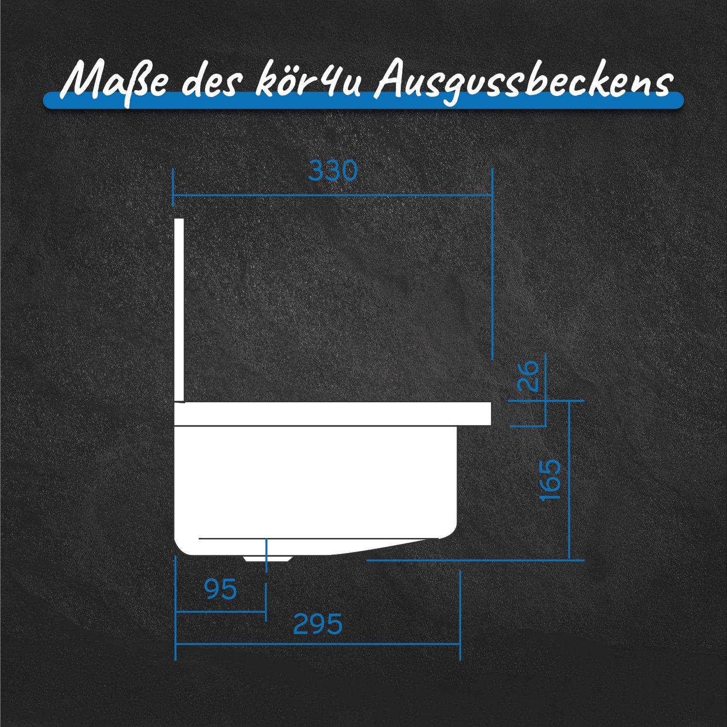 kör4u Waschbecken kör4u Ausgussbecken aus Stahl weiß (Set)