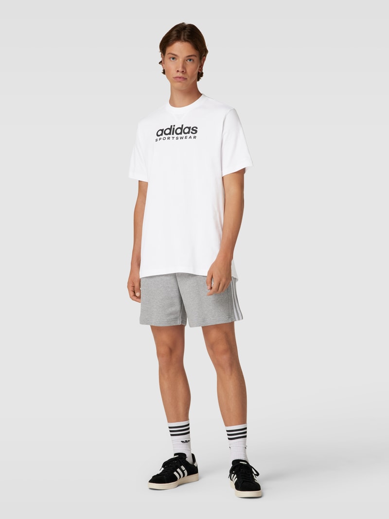 T-Shirt mit Label-Print in weiß