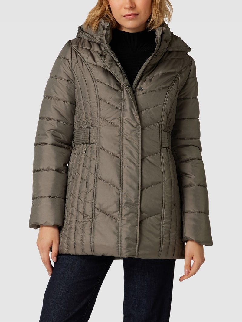 Steppjacke mit Taillengürtel in taupe