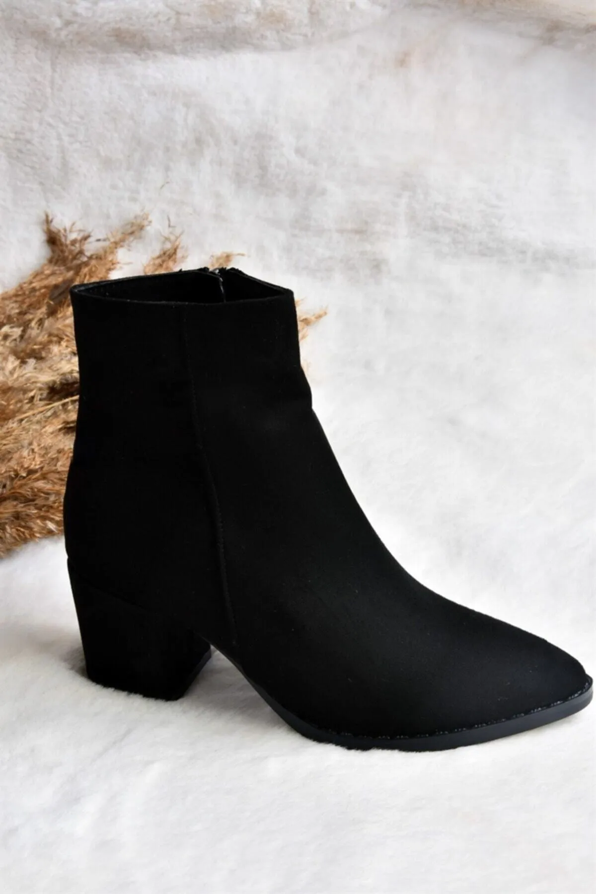 Fox Shoes  Damenstiefel aus schwarzem Wildleder mit dickem Absatz L251089302