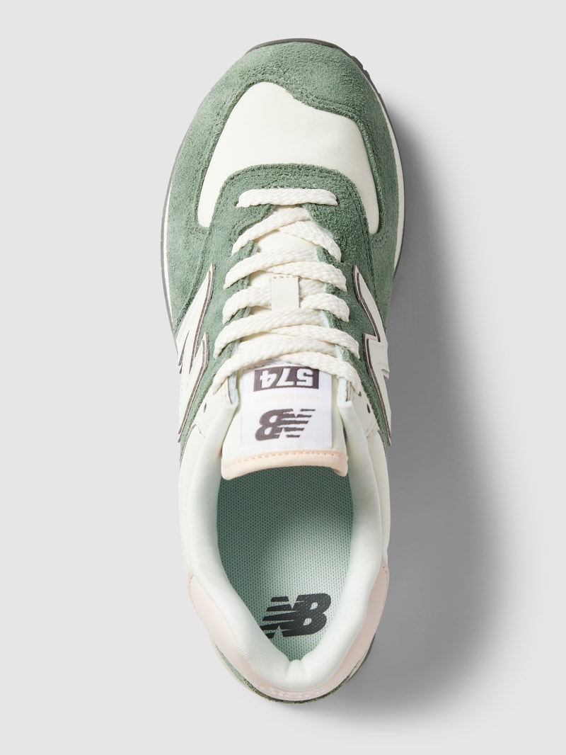 Sneaker aus echtem Leder in grün