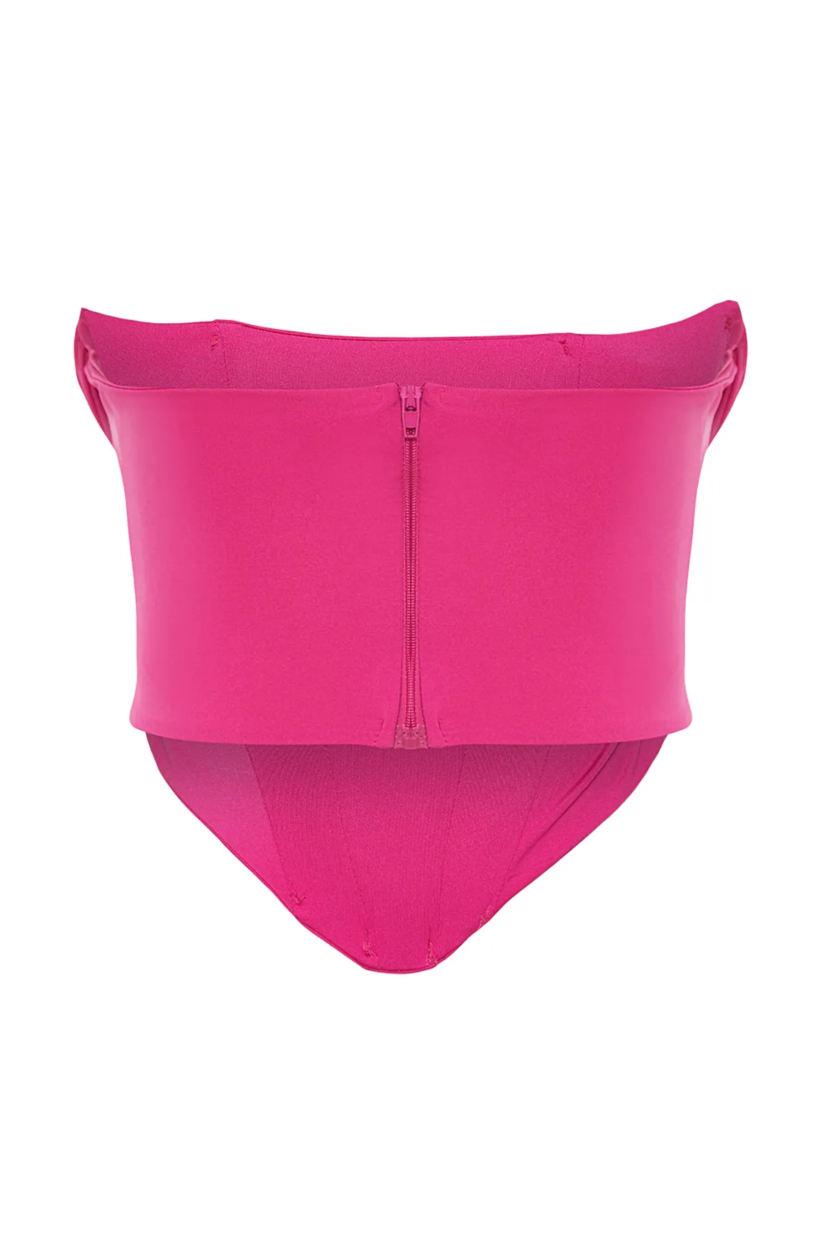 Trendyol Collection  Rosa Crop-gefüttertes Strickkorsett mit detailliertem Bustier TPRSS23BS00006