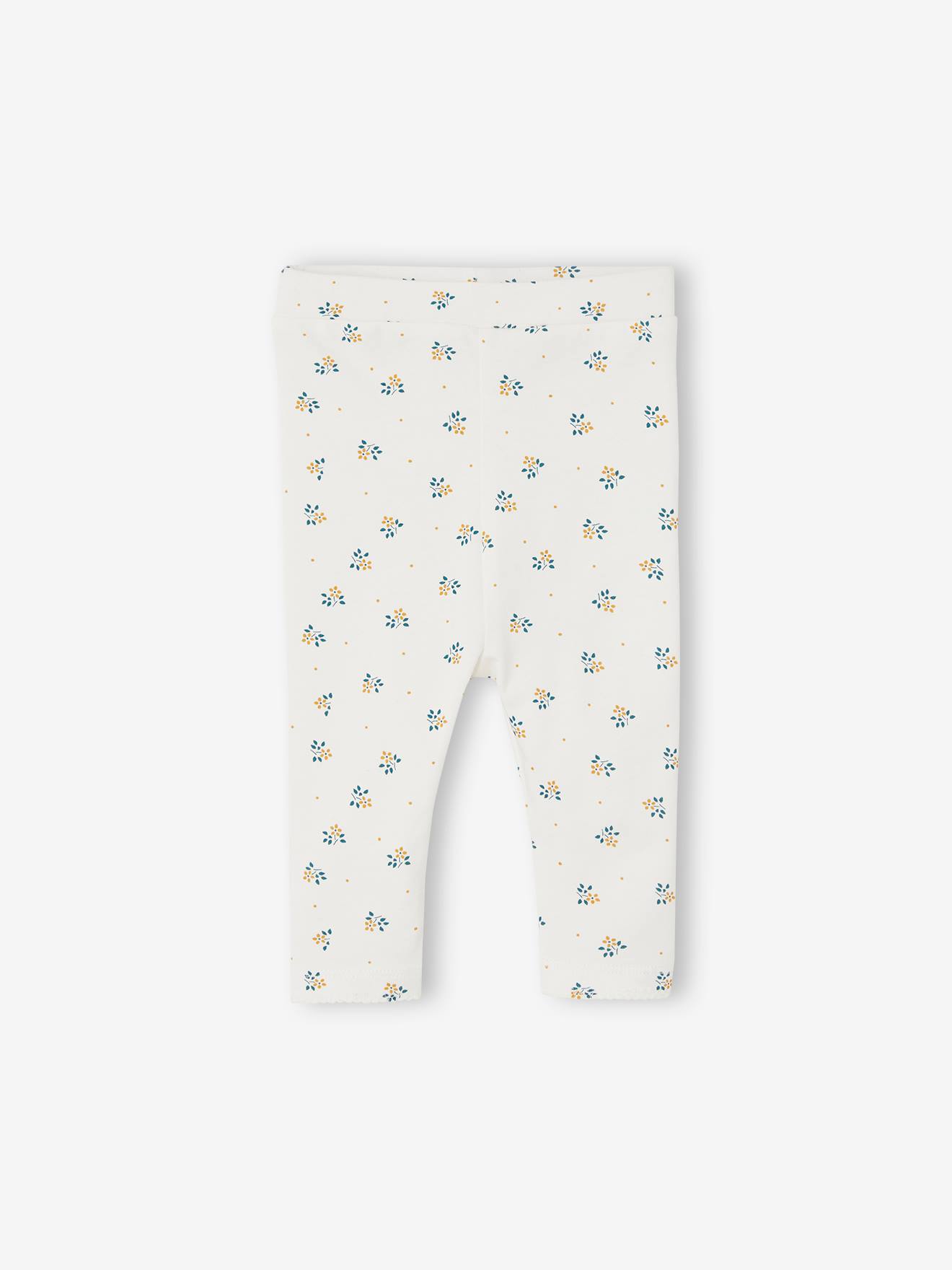 Vertbaudet 2er-Pack Baby Leggings BASIC Oeko-Tex - gedruckt hellbeige
