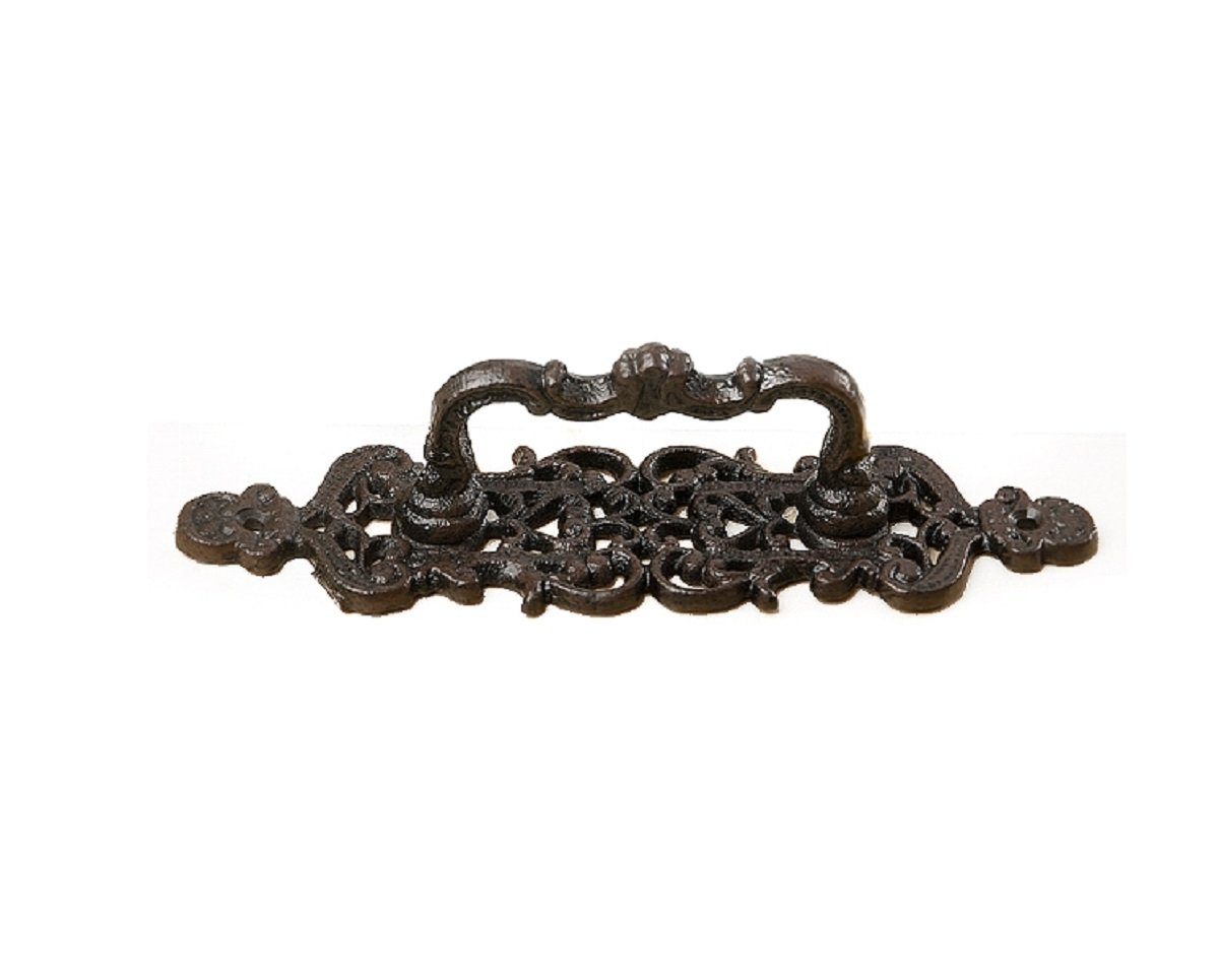 Linoows Möbelbeschlag Türgriff, Antik Truhengriff, Stoßgriff, Möbelgriff, Retro Türgriff, Barock Truhengriff aus Gusseisen 23 cm