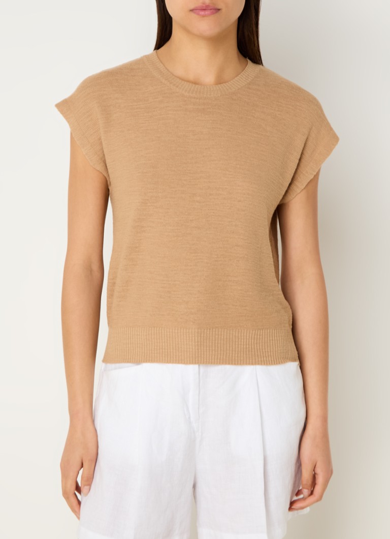 Benetton Fine-knit top in linen blend