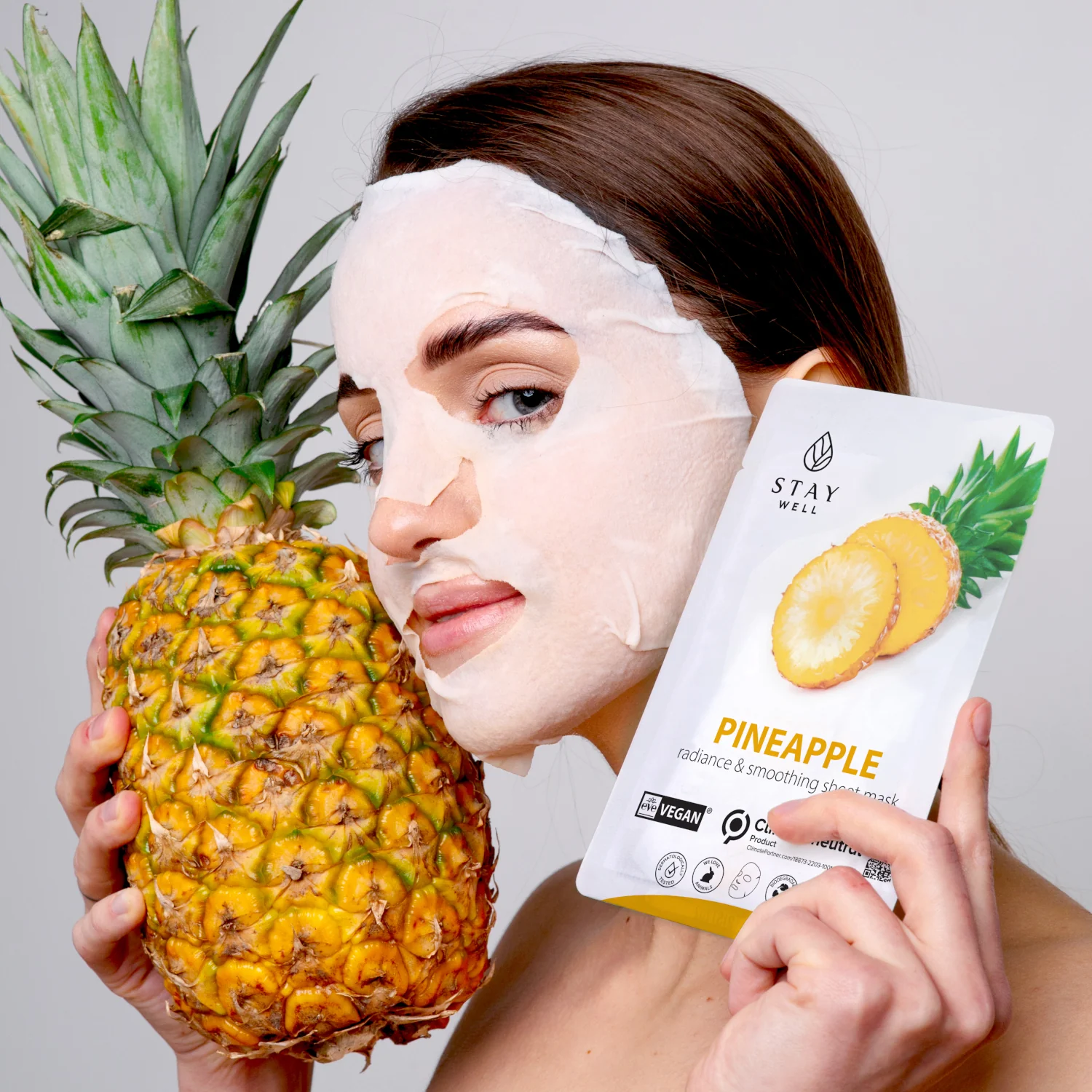 Veganska maska za lice - Ananas - Posvjetljujuća maska za lice