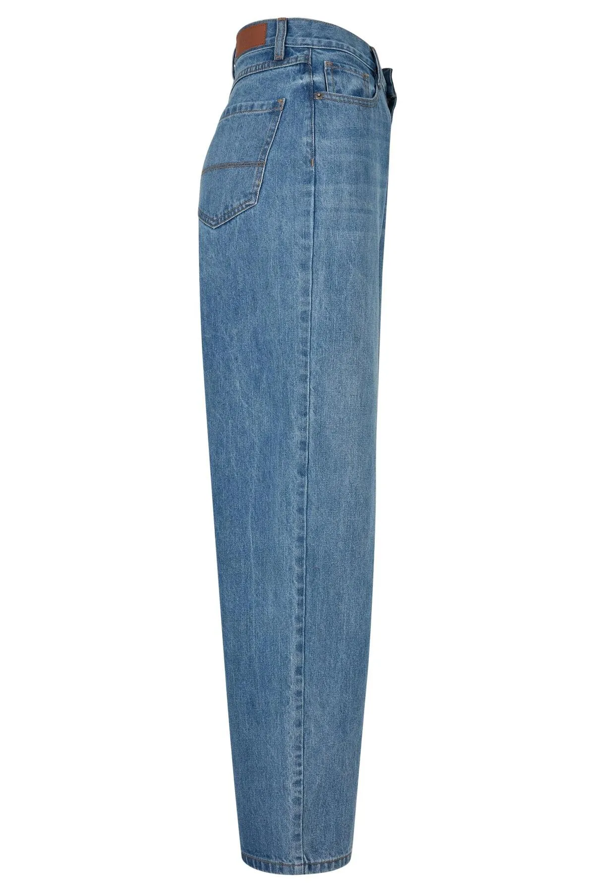 Urban Classics  Damen Denim-Hose im 90er-Jahre-Stil mit hoher Taille und weitem Bein