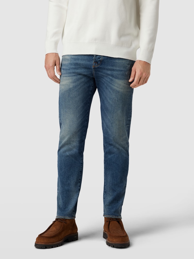 Slim Fit Jeans mit Knopf- und Reißverschluss in blau