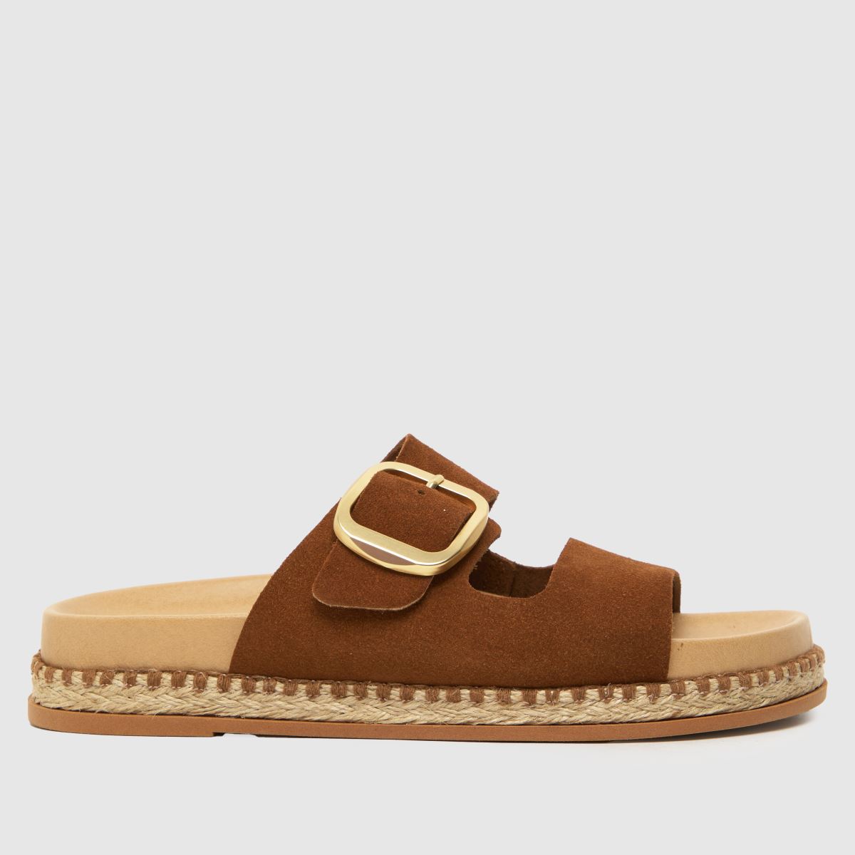 Schuh Tish velúr csatos szandál barna színben