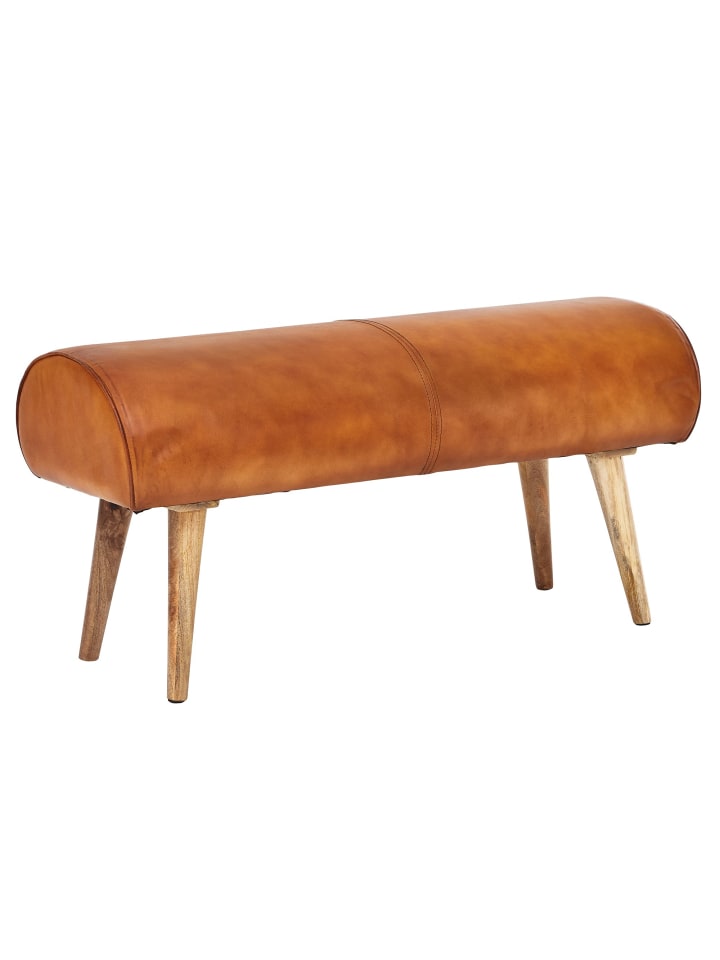 KADIMA DESIGN Sitzbank Echtleder / Massivholz Bank 100x53x40 cm, 2er Polsterbank günstig kaufen onesize