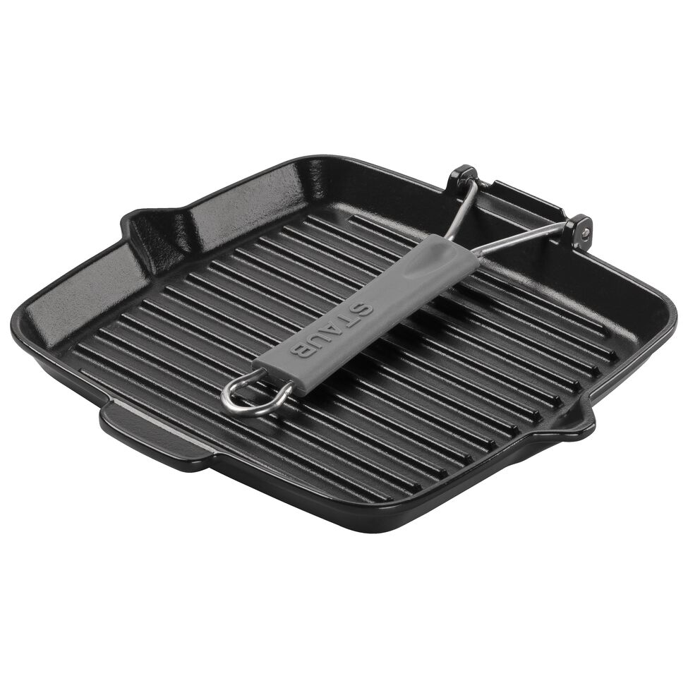 Grillpfanne 24 x 24 cm, Gusseisen, Schwarz