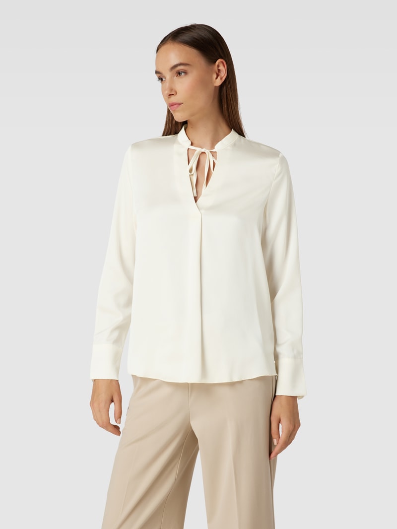 Bluse mit Schlüsselloch-Ausschnitt in ecru