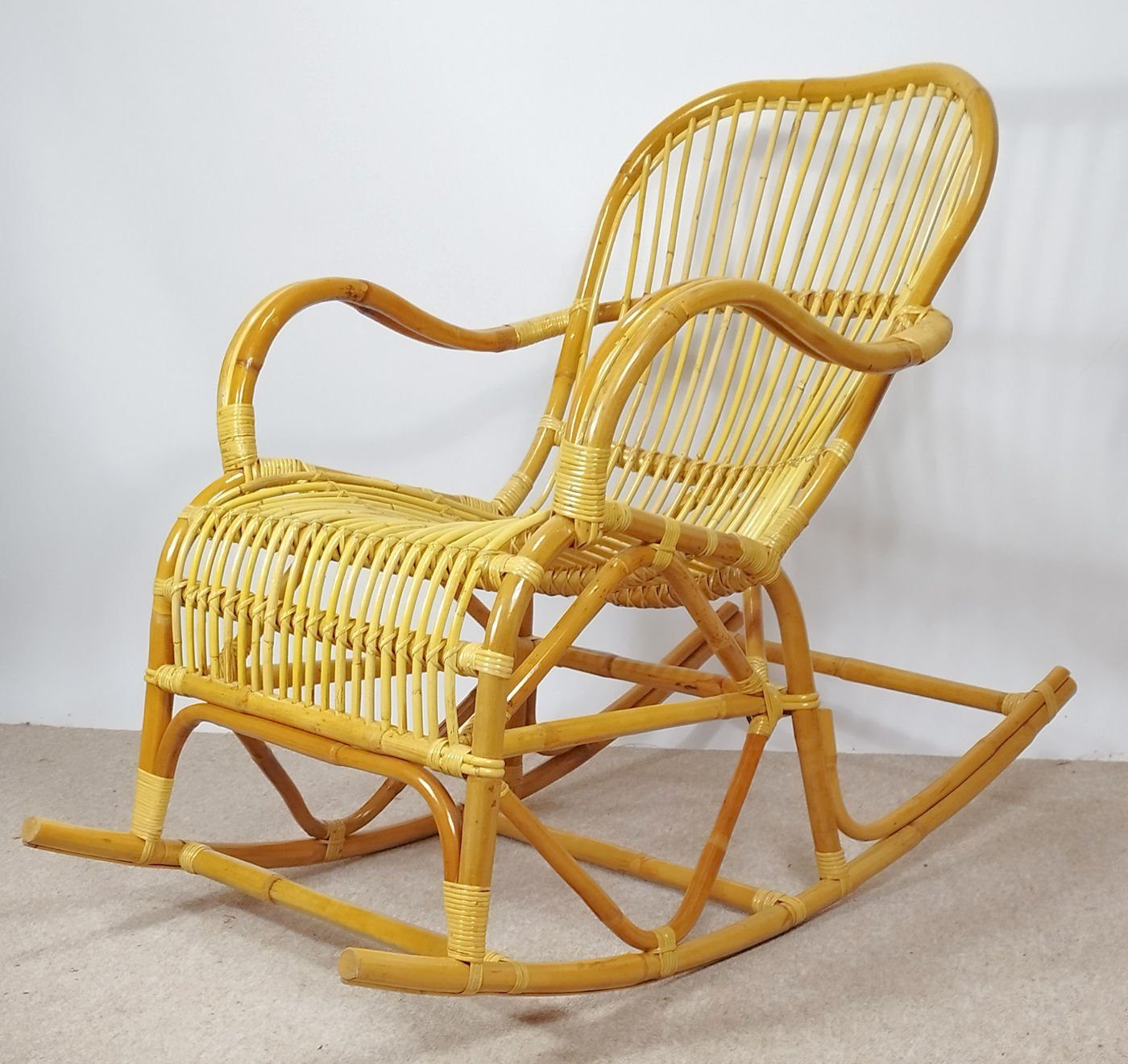 Rattani Schaukelstuhl Rattan Schaukelstuhl Semanbo Rocking Chair honig