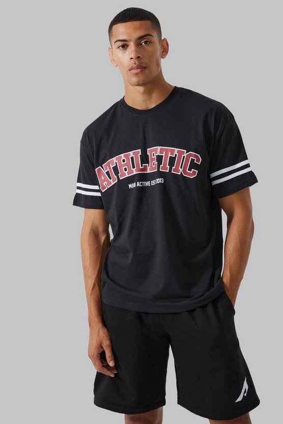 Man Active Oversize T-Shirt mit Athletic Streifen