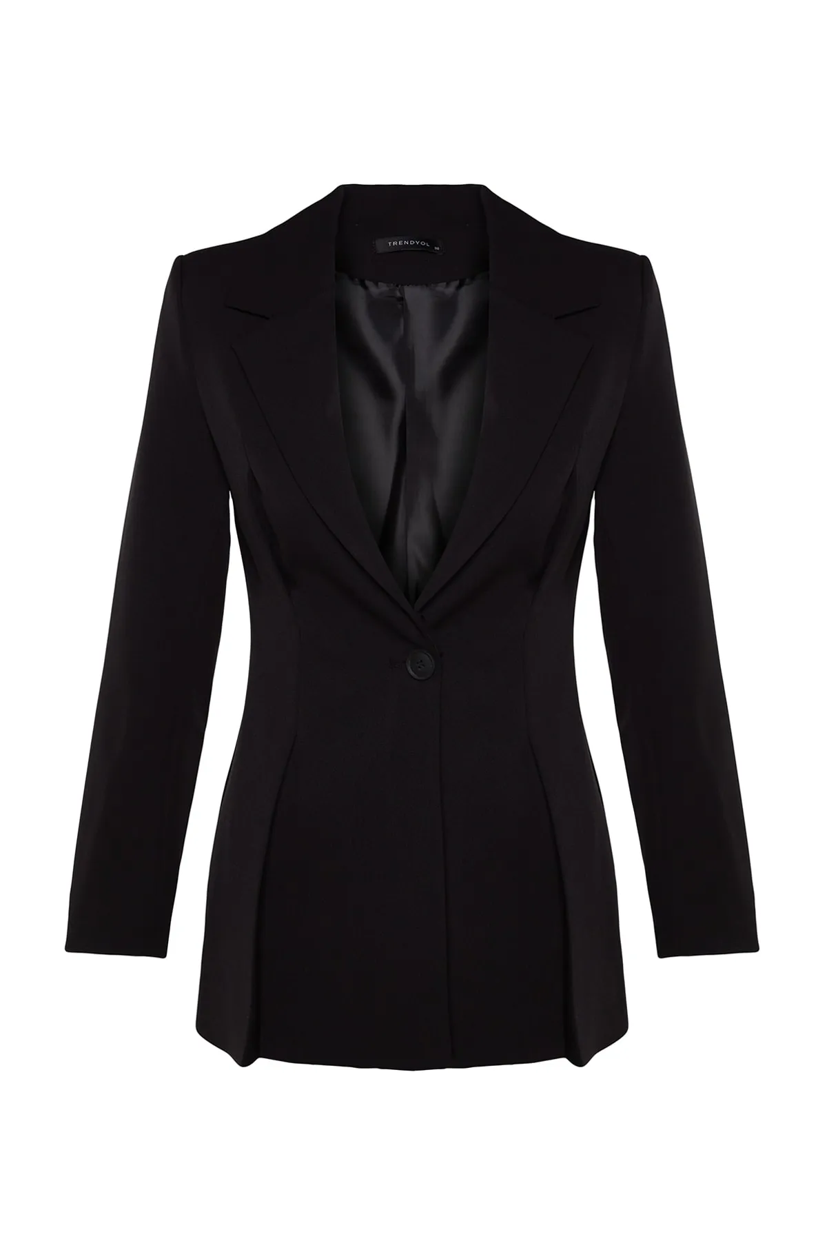 Trendyol Collection  Schwarze taillierte, gefütterte Blazerjacke aus Webstoff TWOAW24BC00047