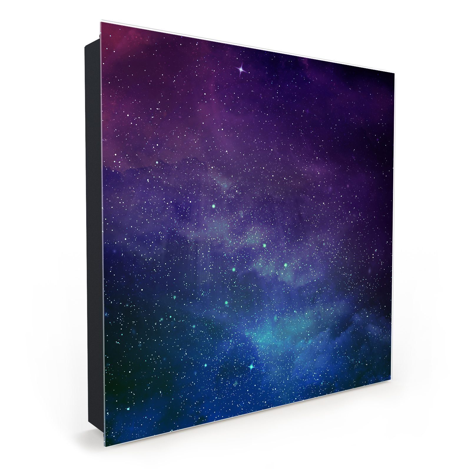 Primedeco Schlüsselkasten Magnetpinnwand mit Glasfront Universum mit Sternen (1 St)