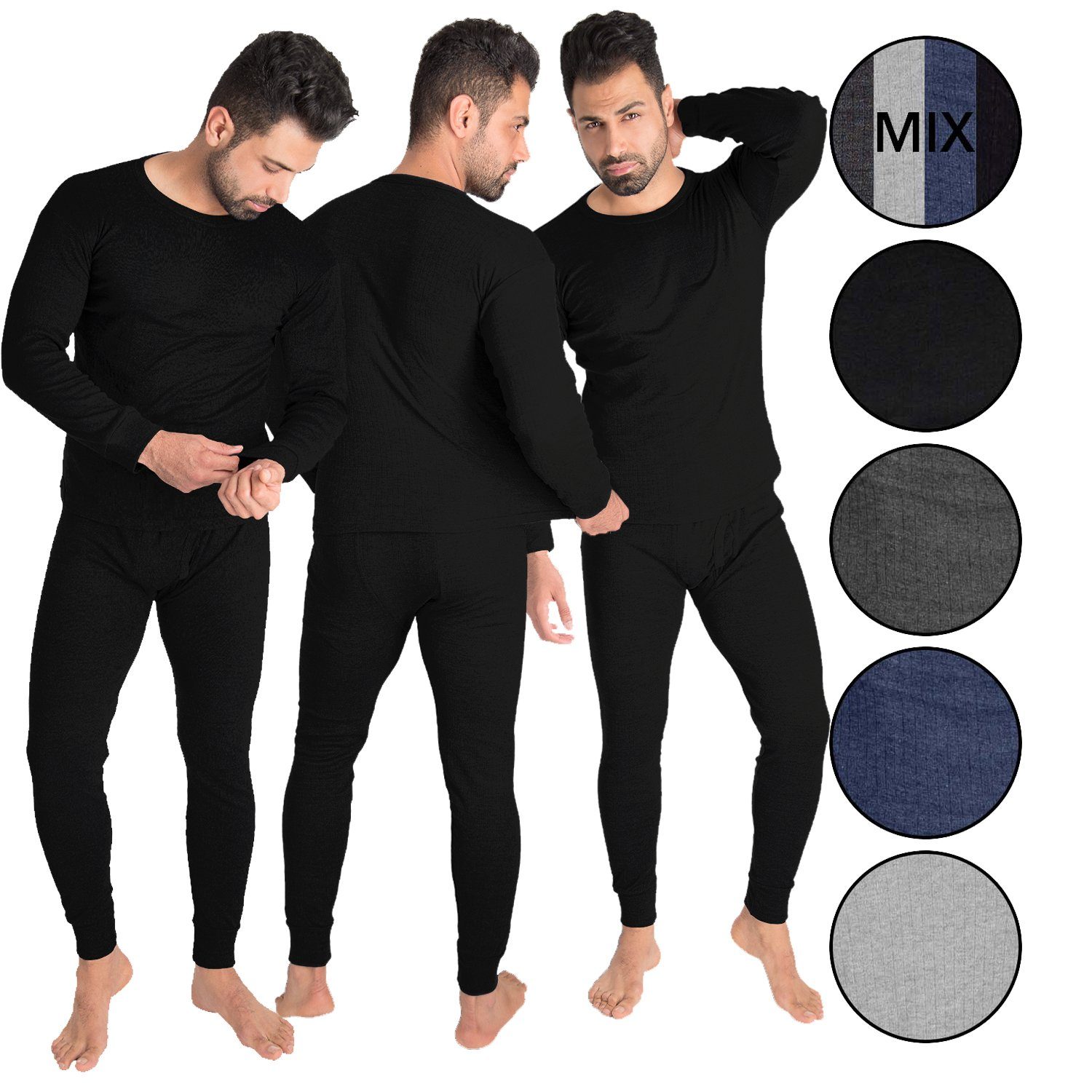 Black Snake Thermounterhemd cushy (Set, 3-St) Thermounterwäsche Set 3x Unterhemd + Unterhose