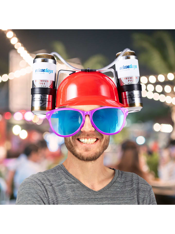 relaxdays Trinkhelm in Rot günstig kaufen onesize
