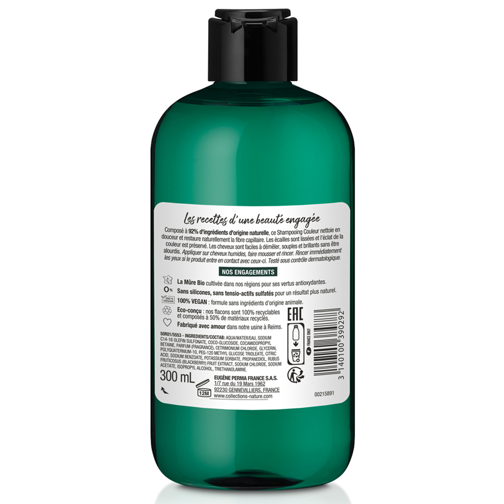 Collections Nature Shampooing Couleur Idéal pour les cheveux colorés ou méchés