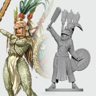 Atotoztli the Aztec Warrior (28 mm)