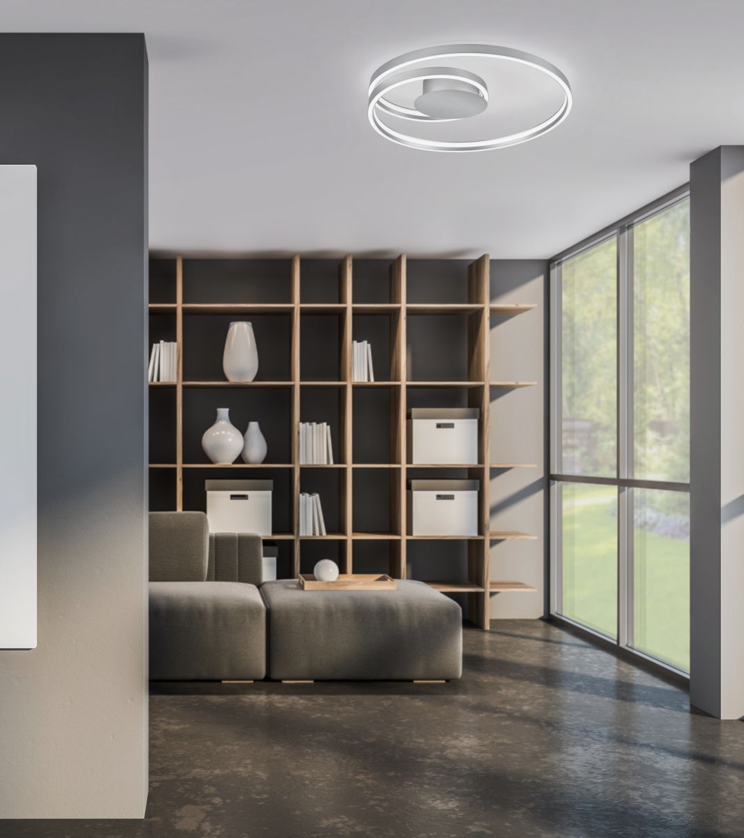 Cinque LED Deckenleuchte Ciola Nickelfarben
