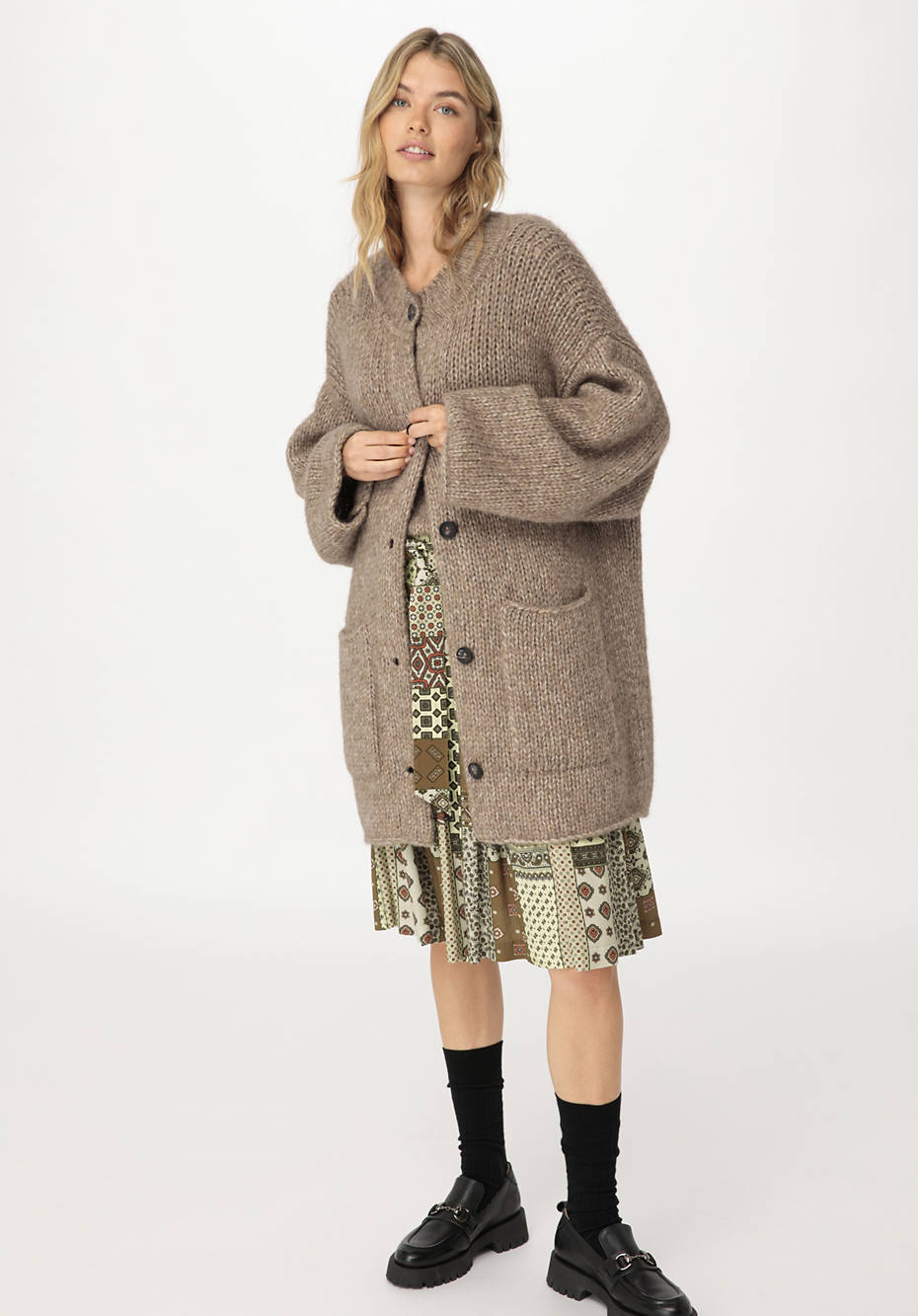 WUNDERKIND X HESSNATUR Strickjacke aus Alpaka mit Bio-Baumwolle