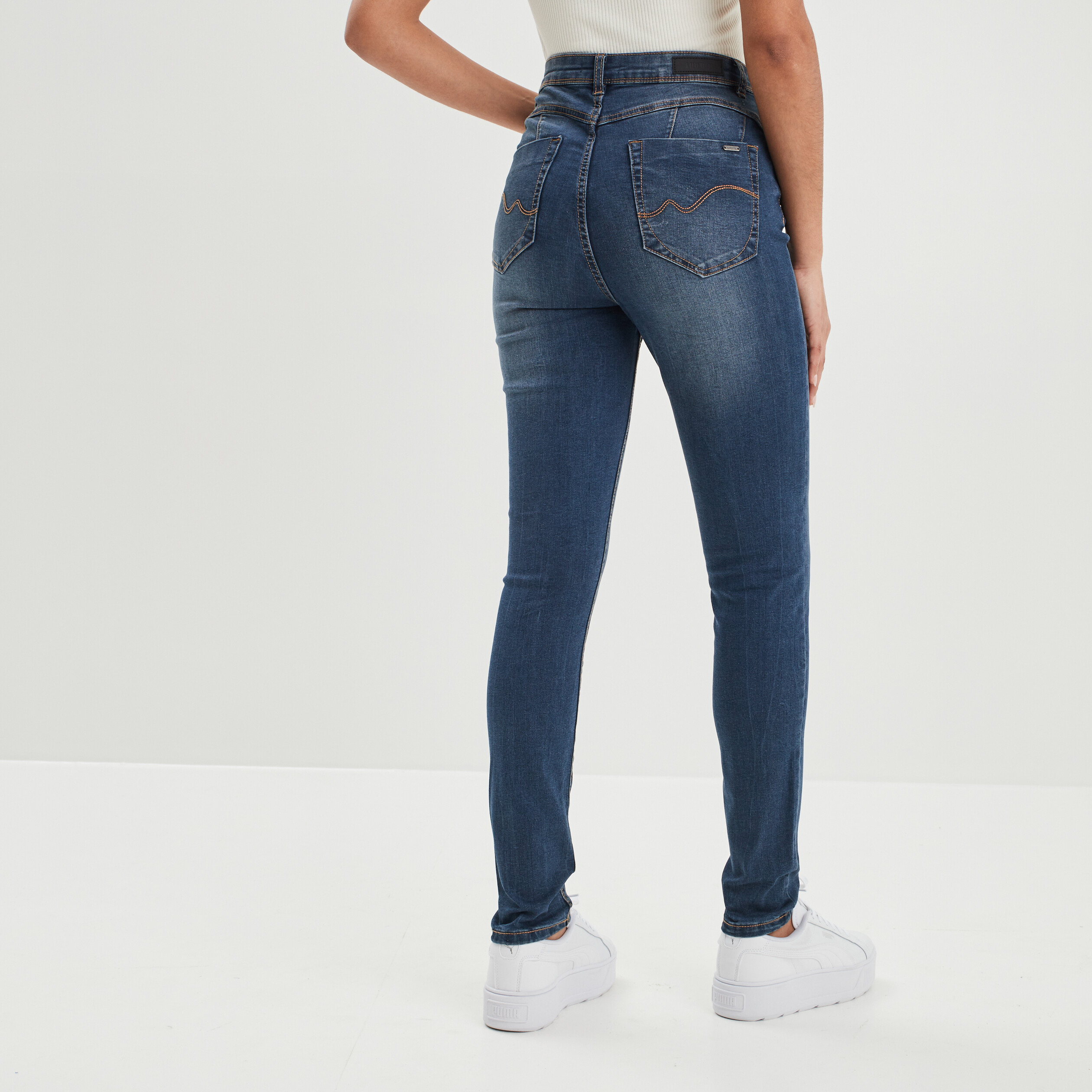 Jeans skinny taille haute Liberto denim stone femme | La Halle