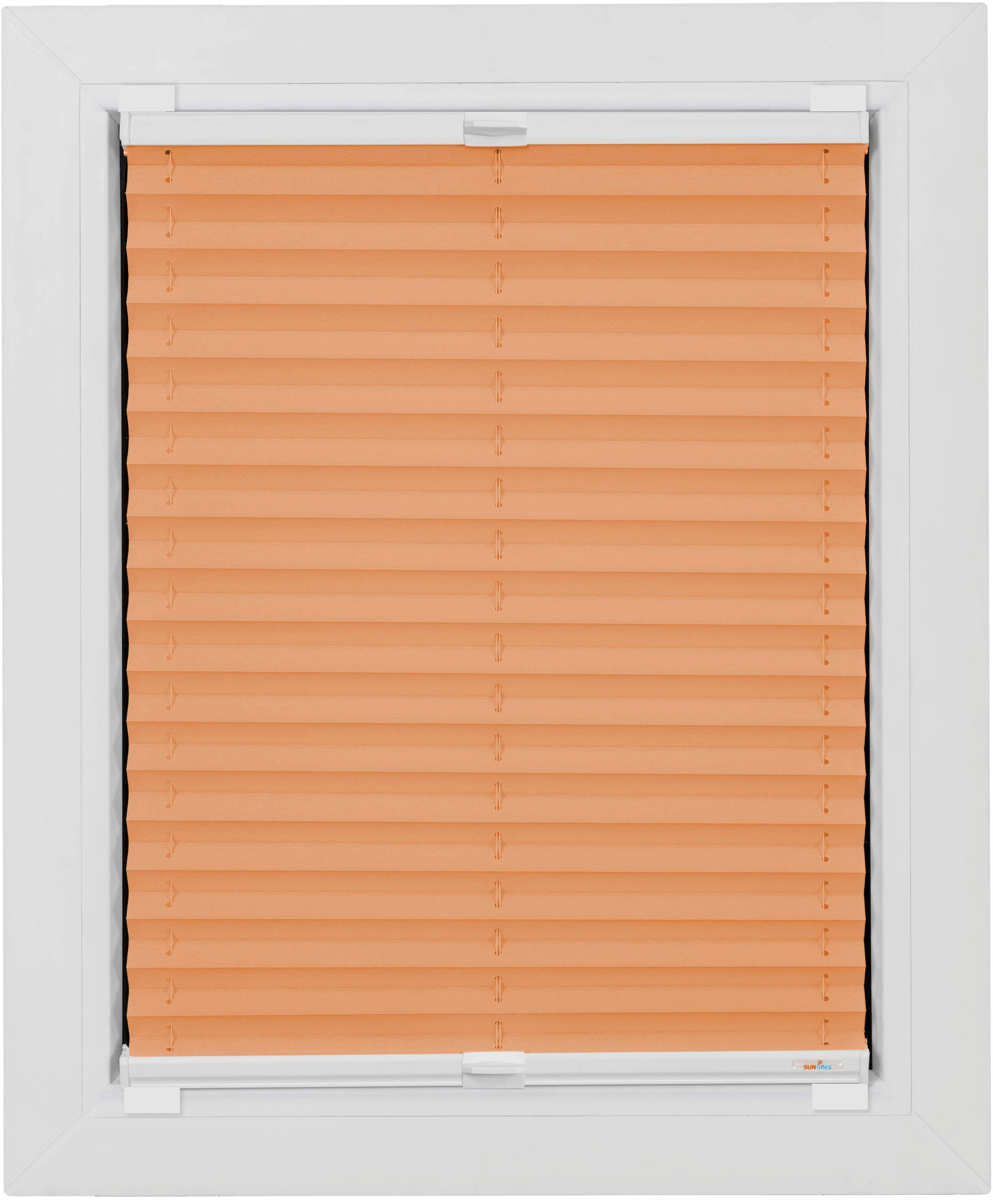 Klebe-Plissee One Size Style Plain, sunlines, blickdicht, ohne Bohren, verspannt, Haftfix, Höhe 100cm
