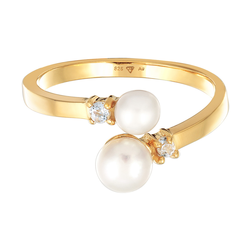 Elli PREMIUM Elli PREMIUM Bague Femmes Wrap Ouvert Classique avec Perles de culture d'eau douc Bague