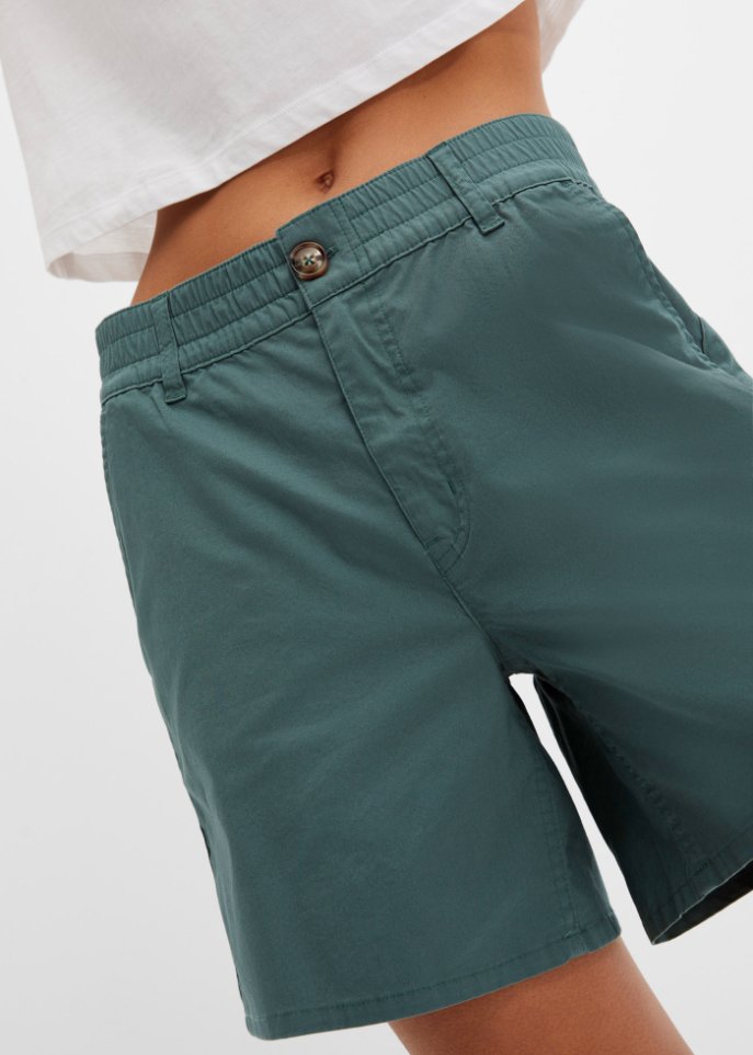 High Waist Shorts aus Twill
