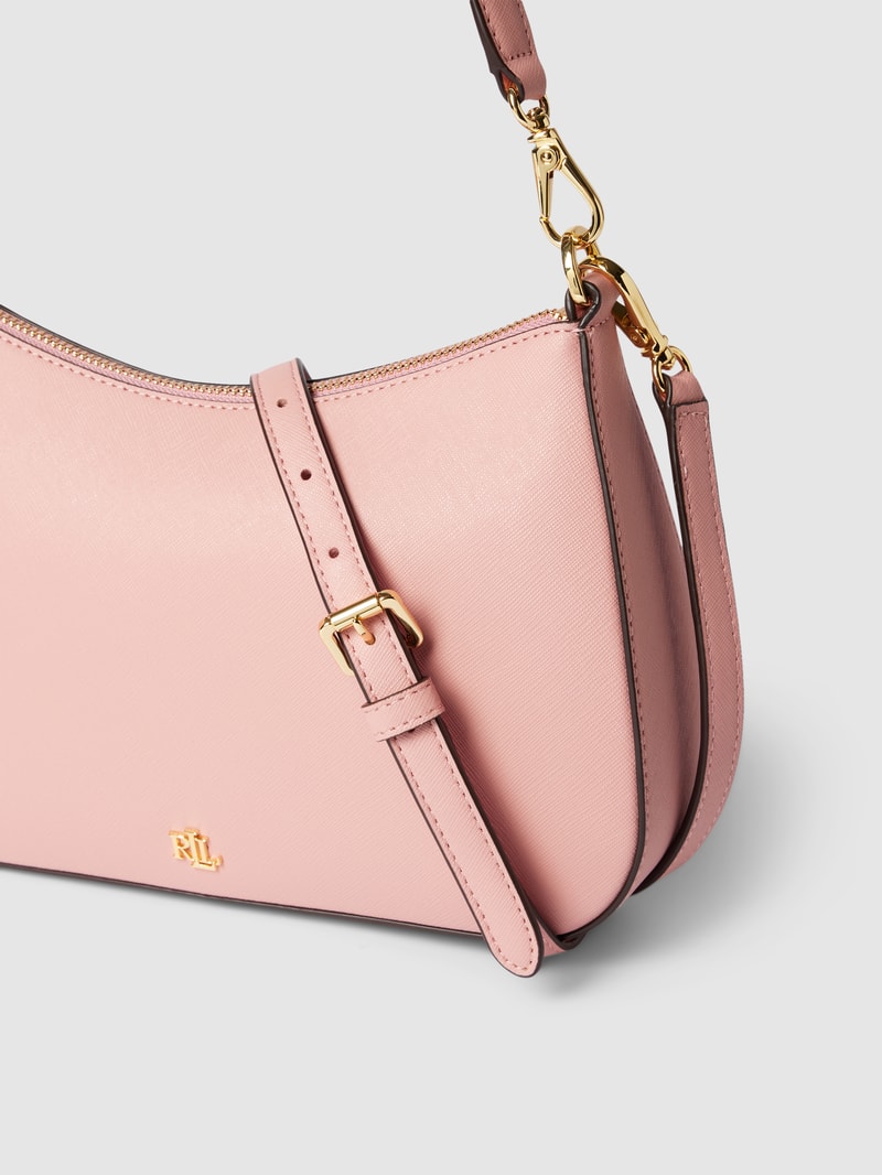 Schultertasche mit Label-Applikation Modell 'DANNI' in rosé