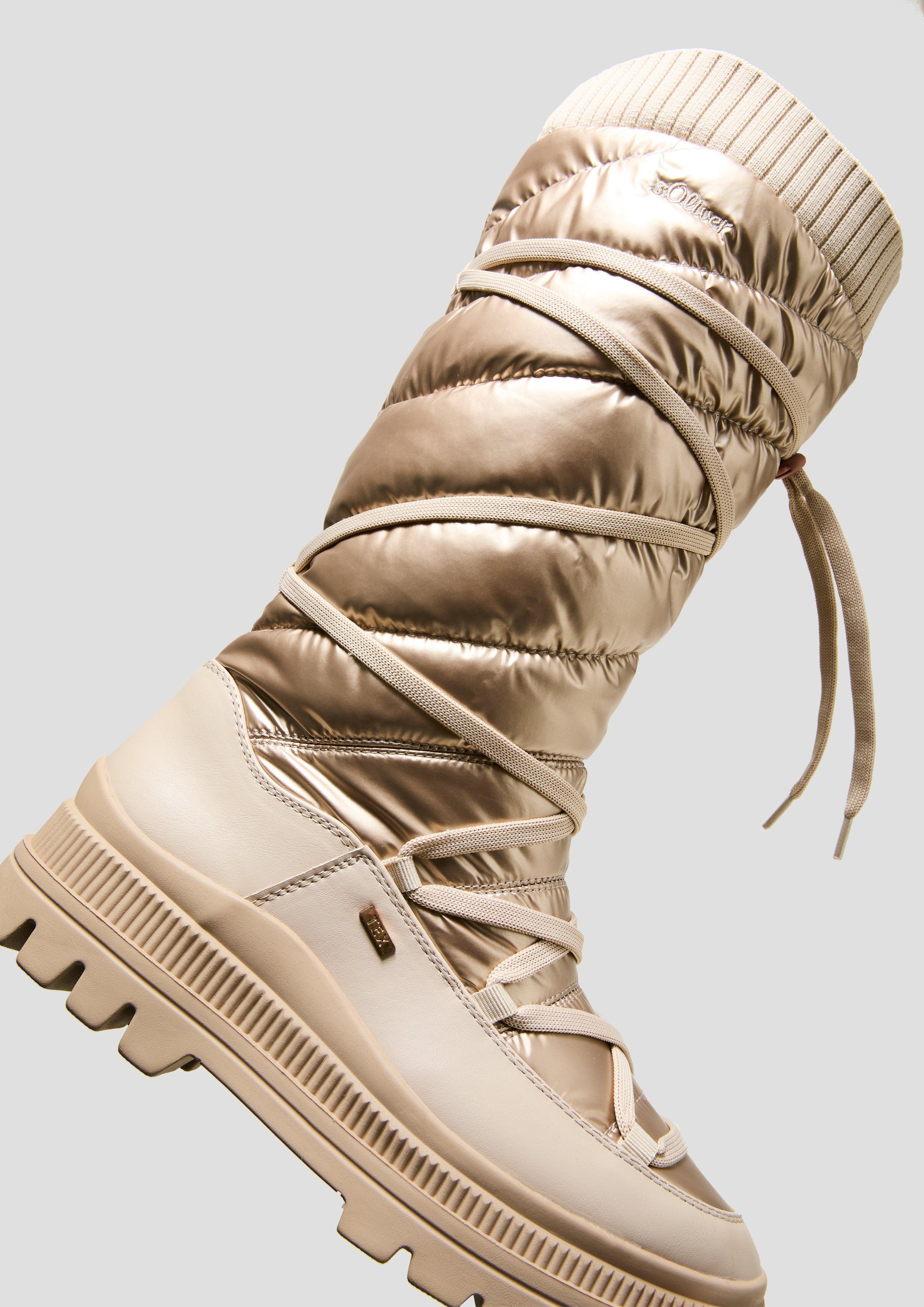 Gefütterte Tex-Stiefel in glänzender Optik  6008584-250