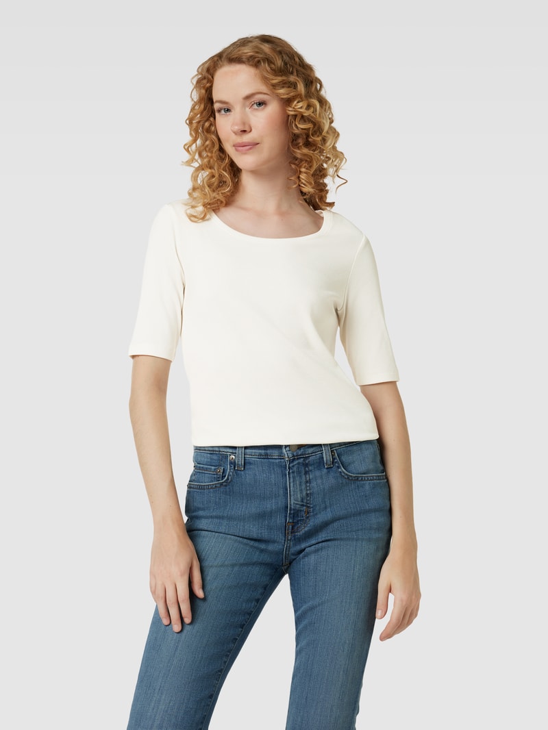 T-Shirt mit Rundhalsausschnitt Modell 'Mila' in offwhite